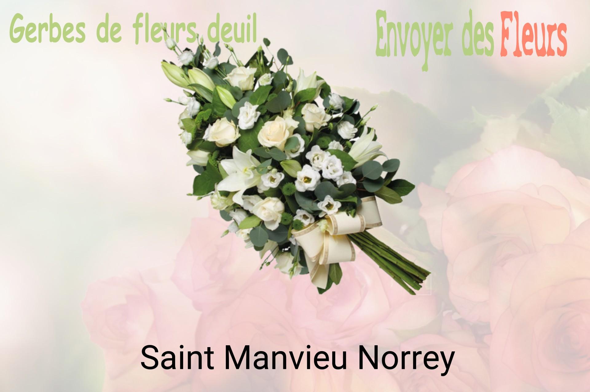 Gerbe de fleurs de deuil livrée à Saint-Manvieu-Norrey